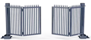 New Gate and fence installation bi-fold gate
